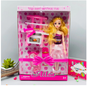 Fashion doll with kitchen 